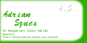 adrian szucs business card