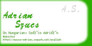 adrian szucs business card
